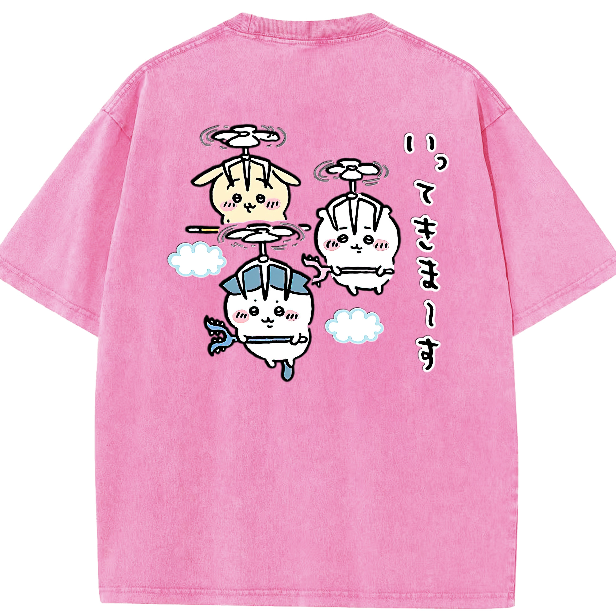 （画像用） ちいかわ ちいかわ Chii-kawa chiikawa 綿100% ヴィンテージ風 半袖Tシャツ（背面プリント）